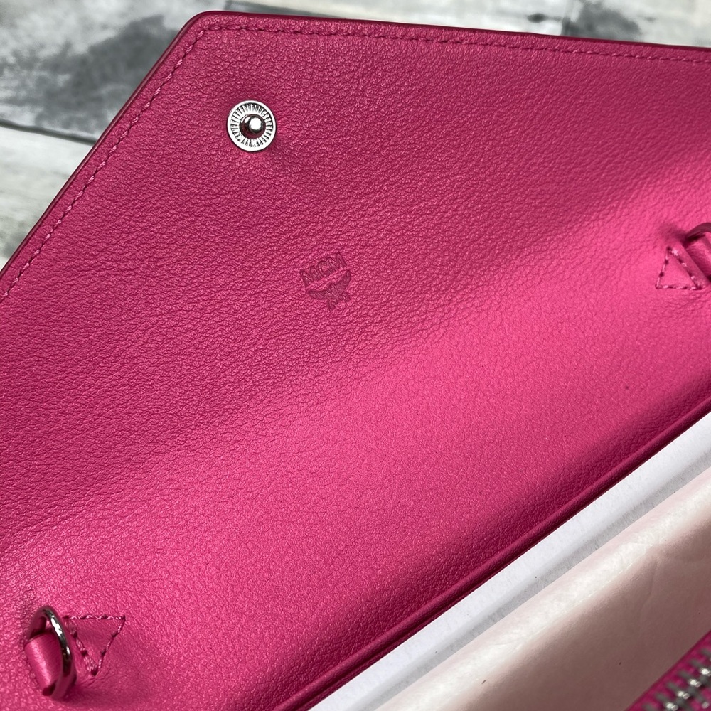 MCM large wallet crossbody two fold pink purse - Picture 7 of 11